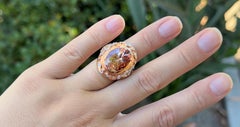 Morganite Ring With Diamonds 12.60 Carats 14K Rose Gold