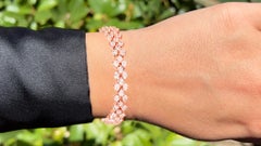 Morganit-Tennisarmband, 10,7 Karat, vergoldetes Silber