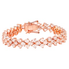 Morganit-Tennisarmband, 10,7 Karat, vergoldetes Silber