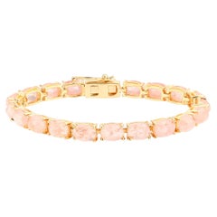 Morganit-Tennisarmband, 34,4 Karat, vergoldetes Silber