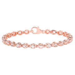 Morganite Tennis Bracelet 3.74 Carats 18K Rose Gold Plated Sterling Silver