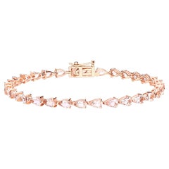 Bracciale Tennis Morganite 5,55 Carati Oro Rosa 10K