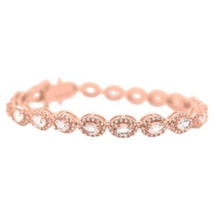Used Morganite Tennis Bracelet 7.49 Carats 18K Rose Gold Plated Silver Women Jewelry