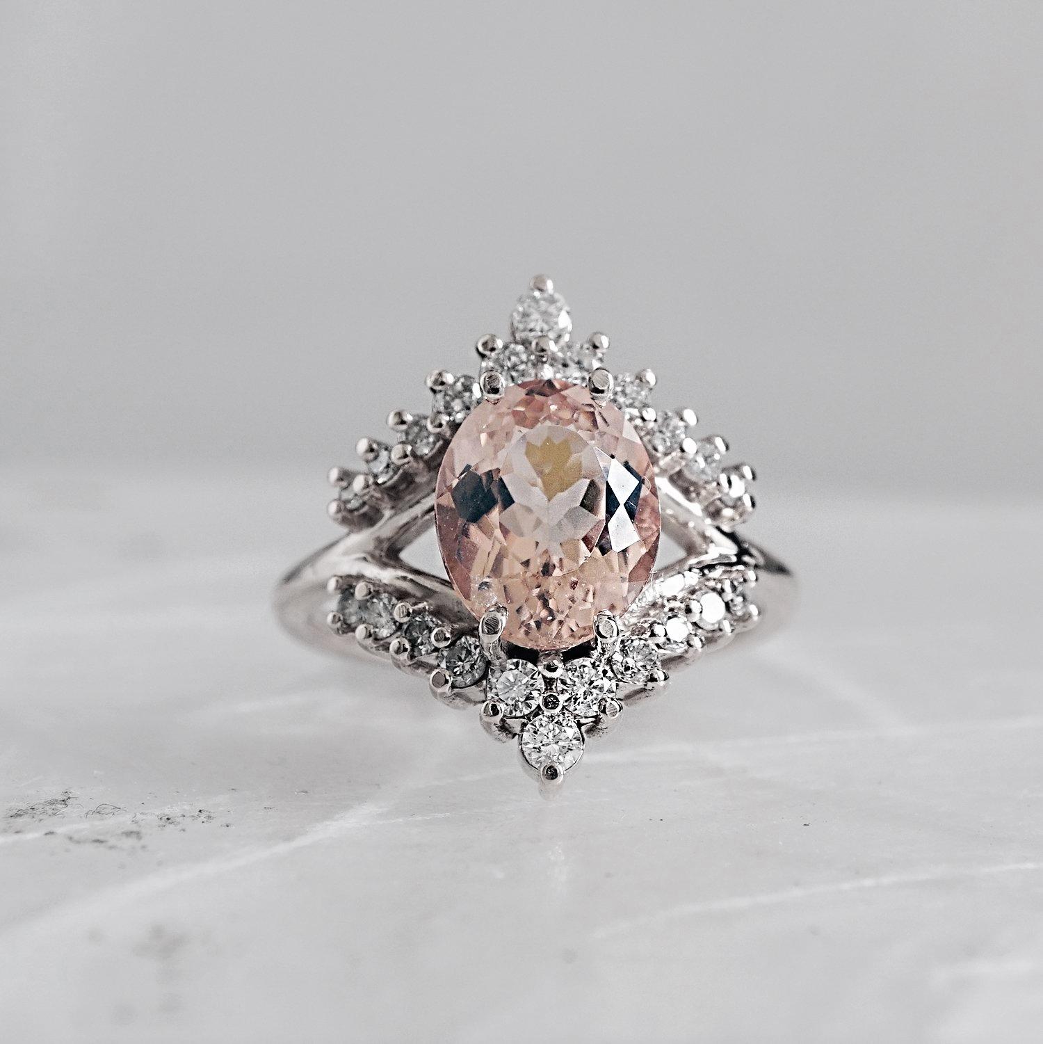 morganite diamond ring