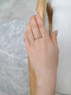 Morganite Unique Wedding Ring Band Champagne Pink Gemstone Rose Gold Jewelry