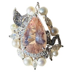 Anello di morganite e perle