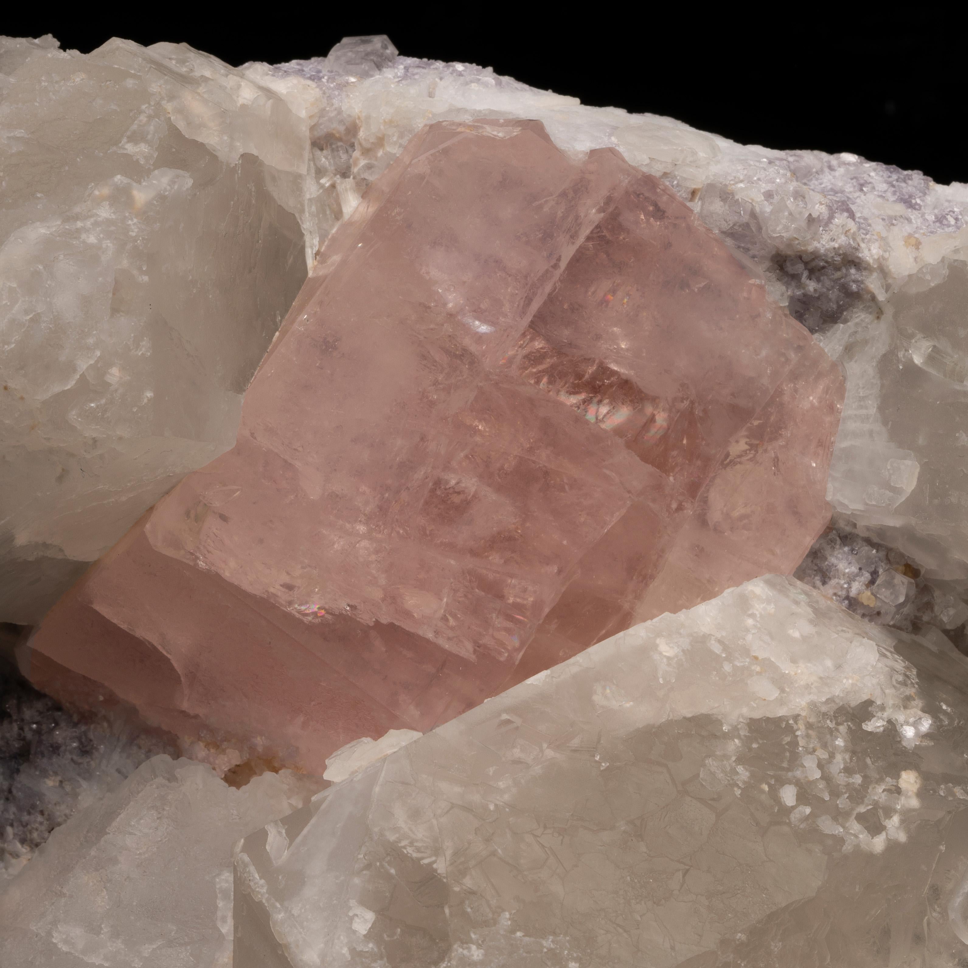 Morganite With Smoky Quartz on Albite In New Condition For Sale In New York, NY