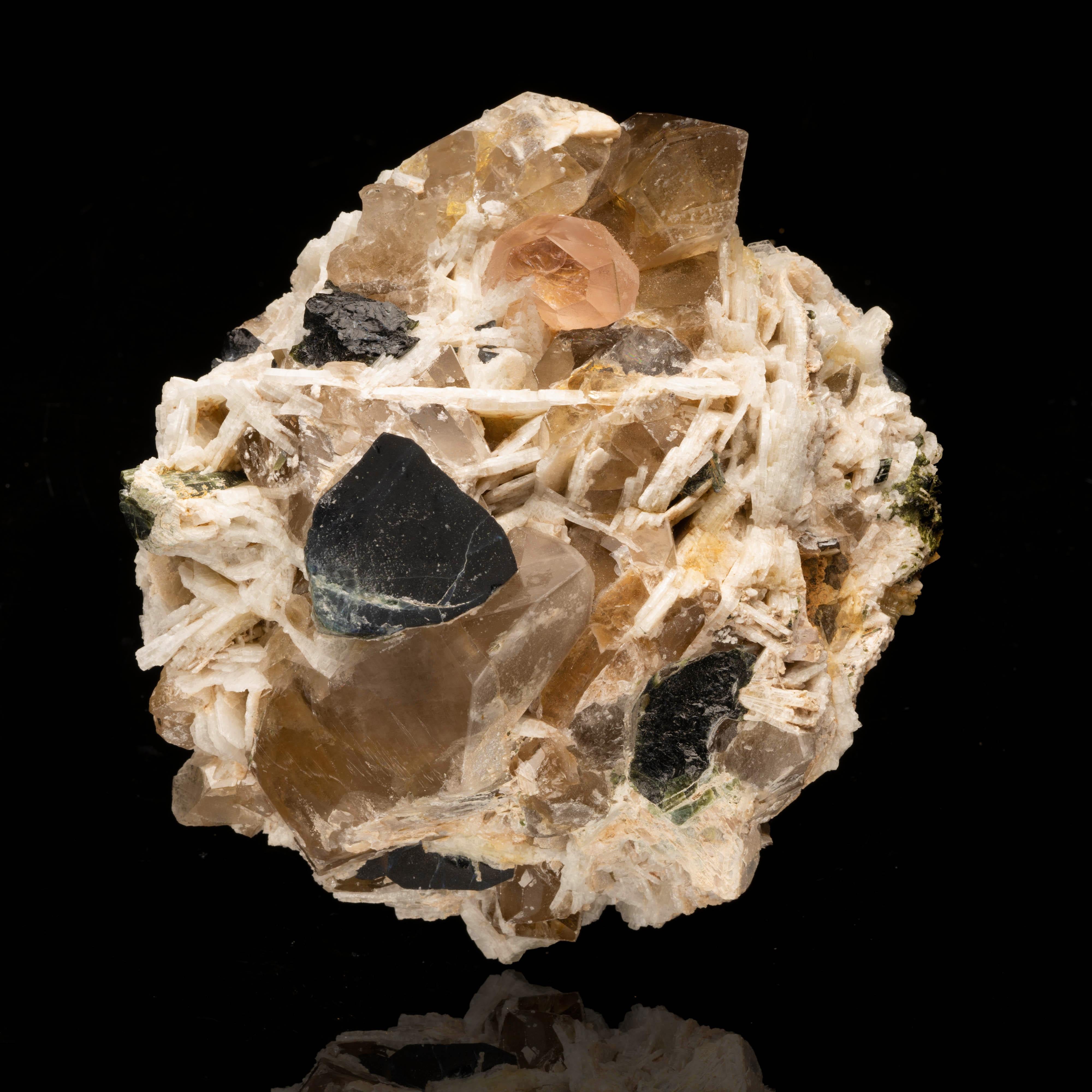 Morganite with Topaz and Schorl on Albite From Pakistan In New Condition For Sale In New York, NY