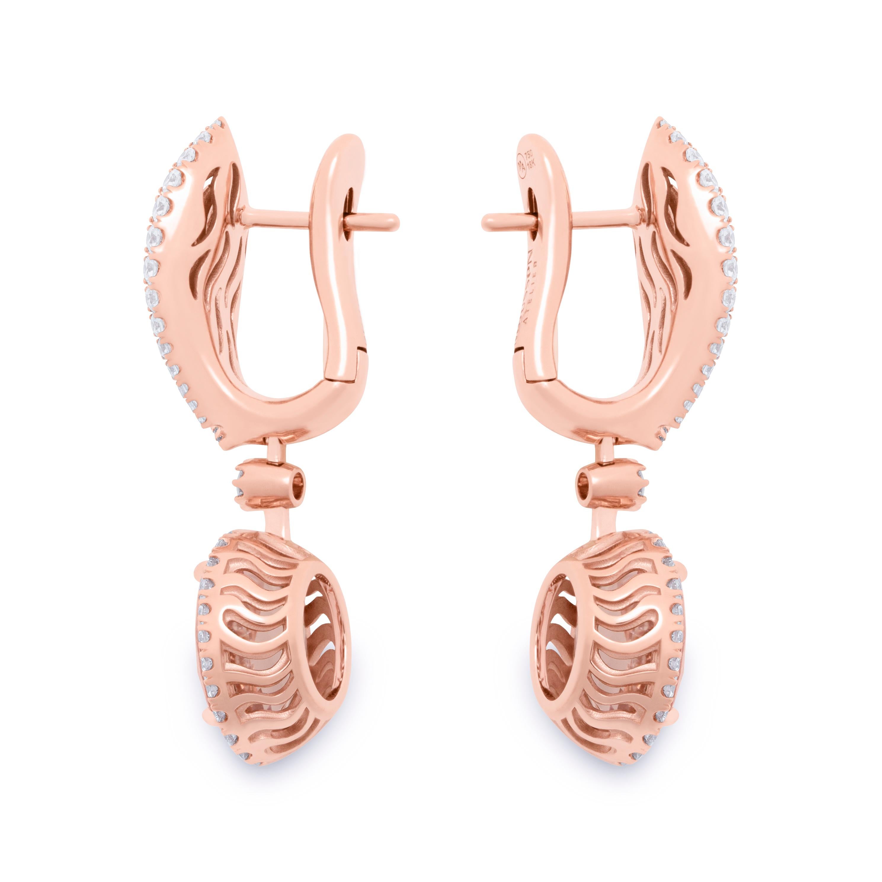 Morganites Diamanten 18 Karat Roségold Neue klassische Suite (Zeitgenössisch)