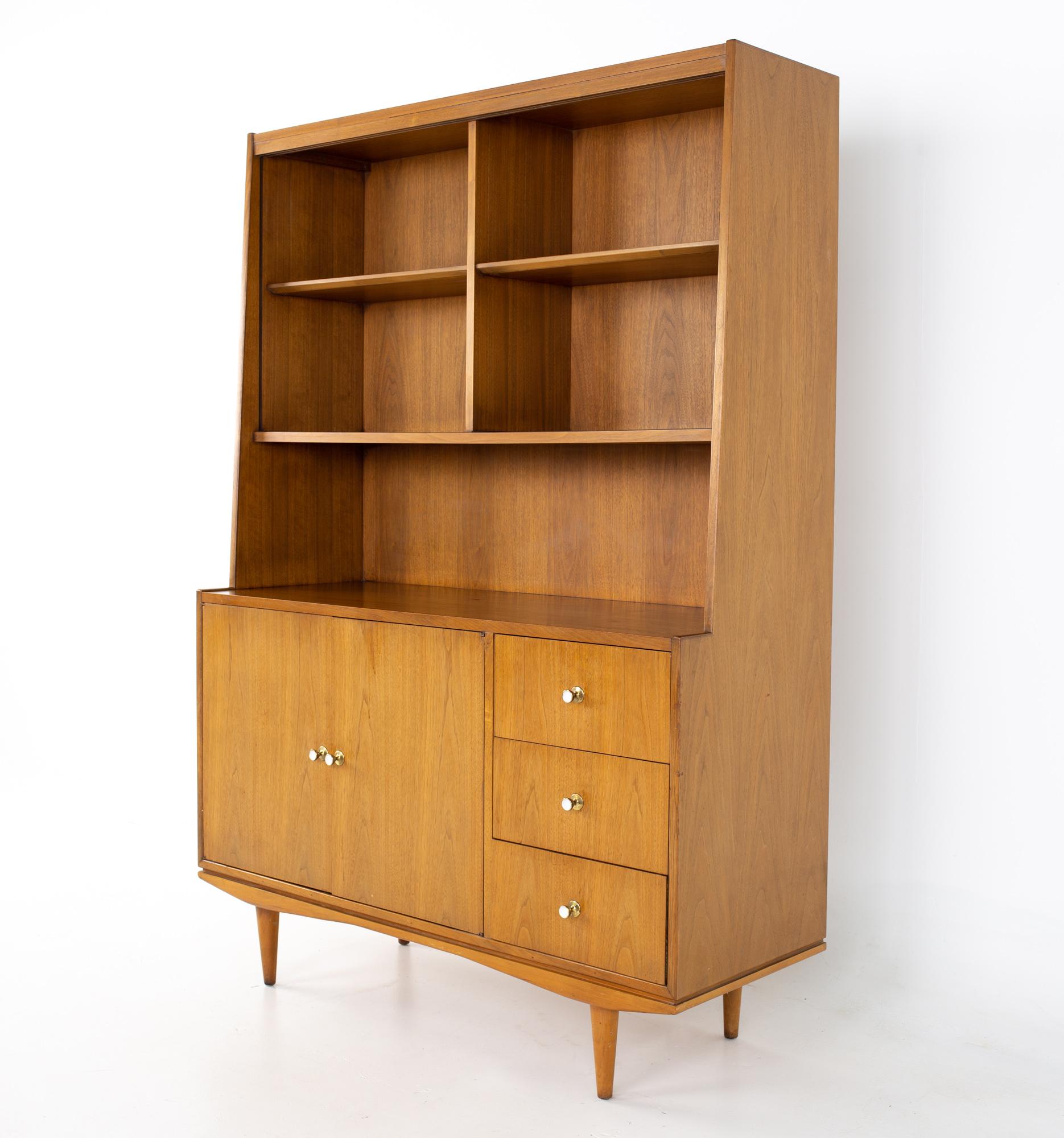 Morganton Mid Century walnut china cabinet
China cabinet measures: 48 wide x 18 deep x 68.5 inches high

All pieces of furniture can be had in what we call restored vintage condition. That means the piece is restored upon purchase so it’s free of