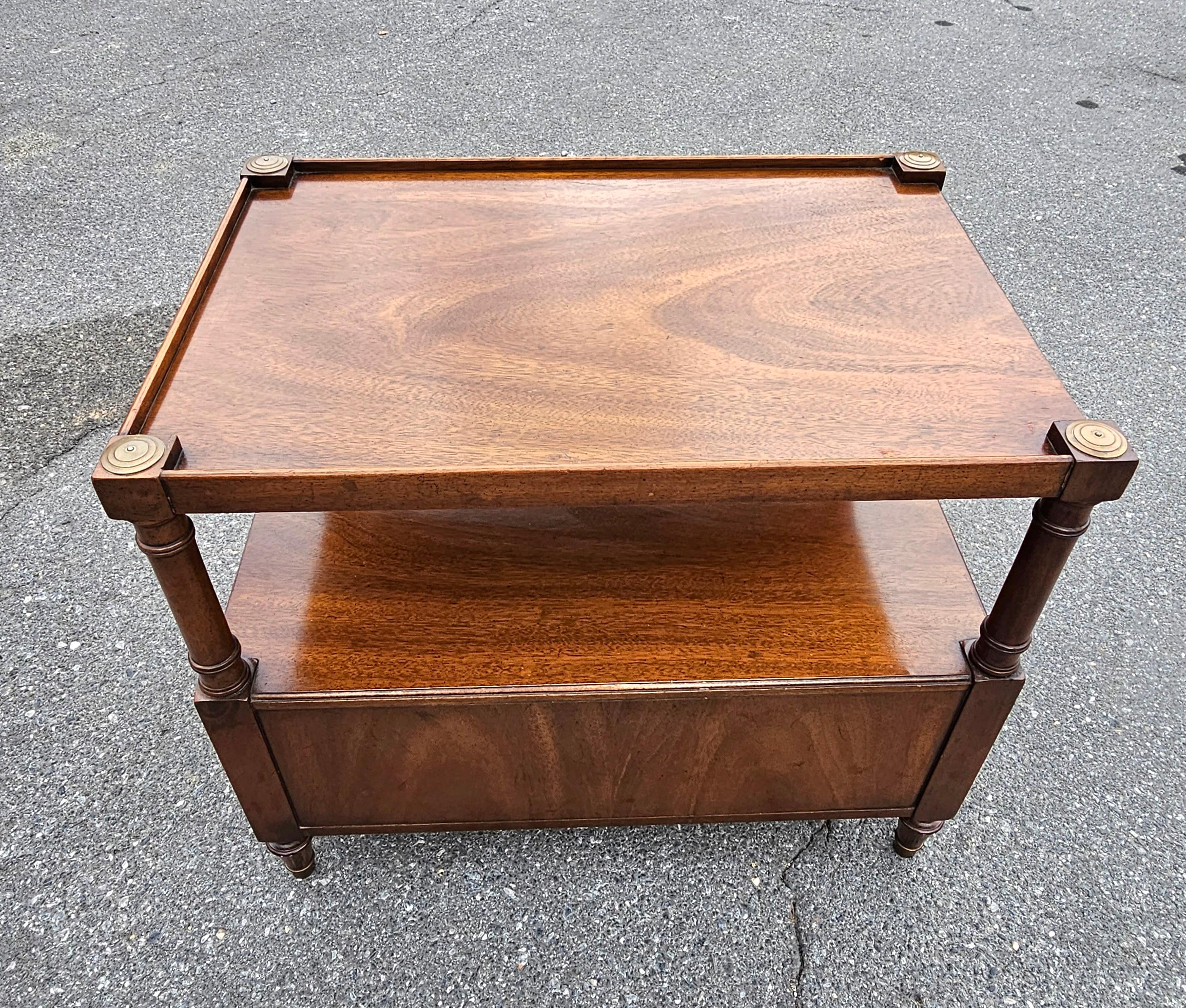 Morganton Tidewater Collection Genuine Mahogany Side Tables, Pair For Sale 3