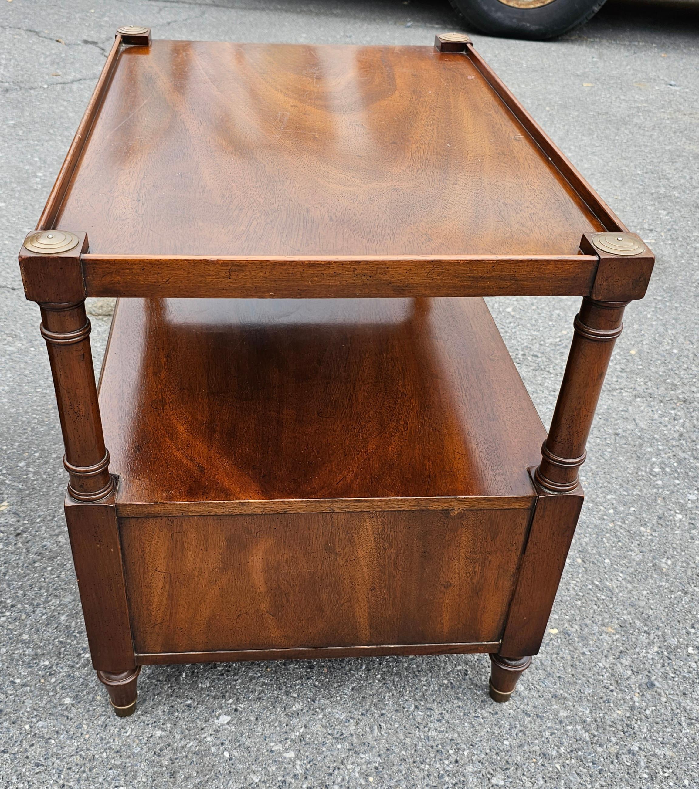 Morganton Tidewater Collection Genuine Mahogany Side Tables, Pair For Sale 5