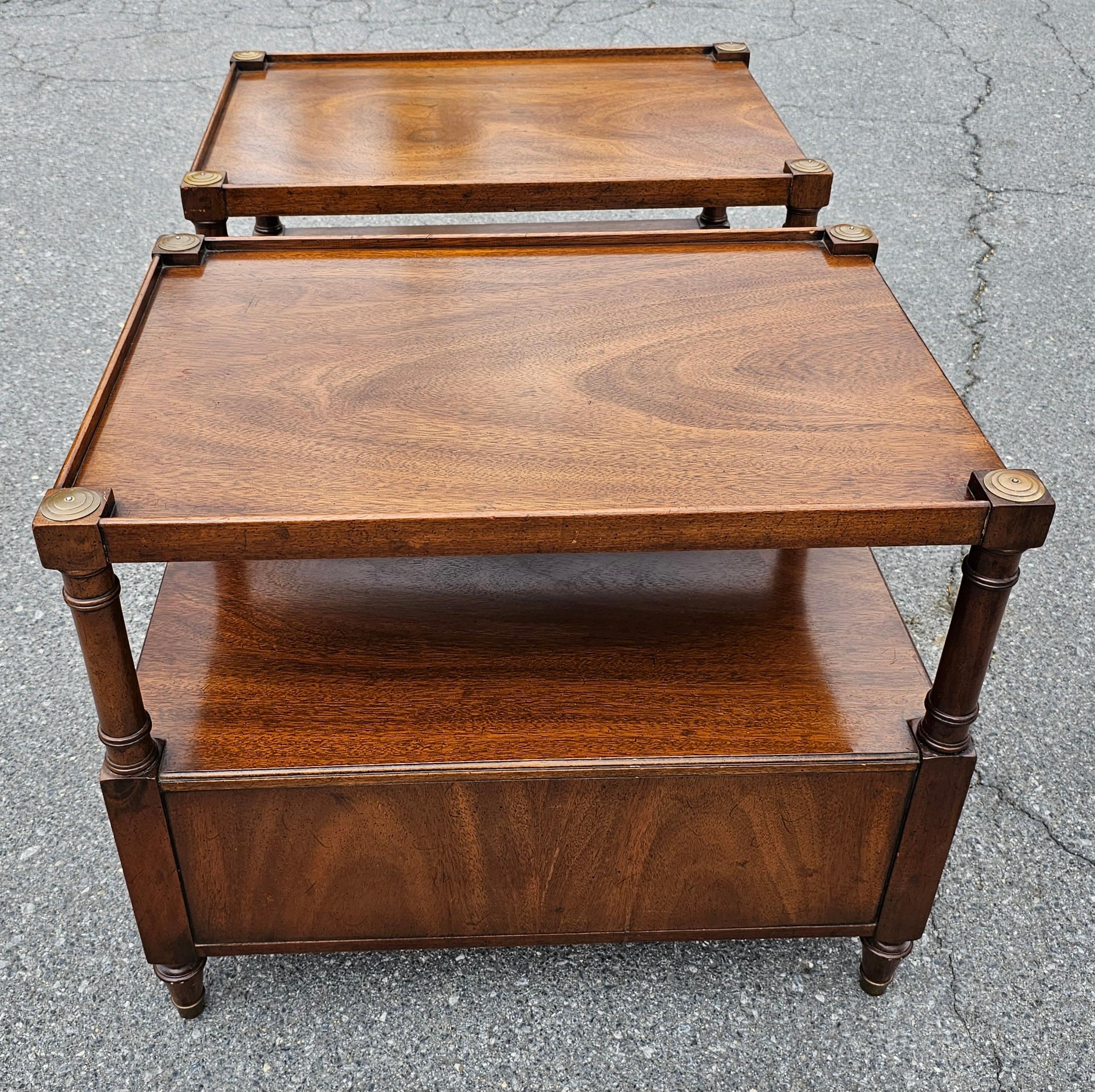 Morganton Tidewater Collection Genuine Mahogany Side Tables, Pair For Sale 6