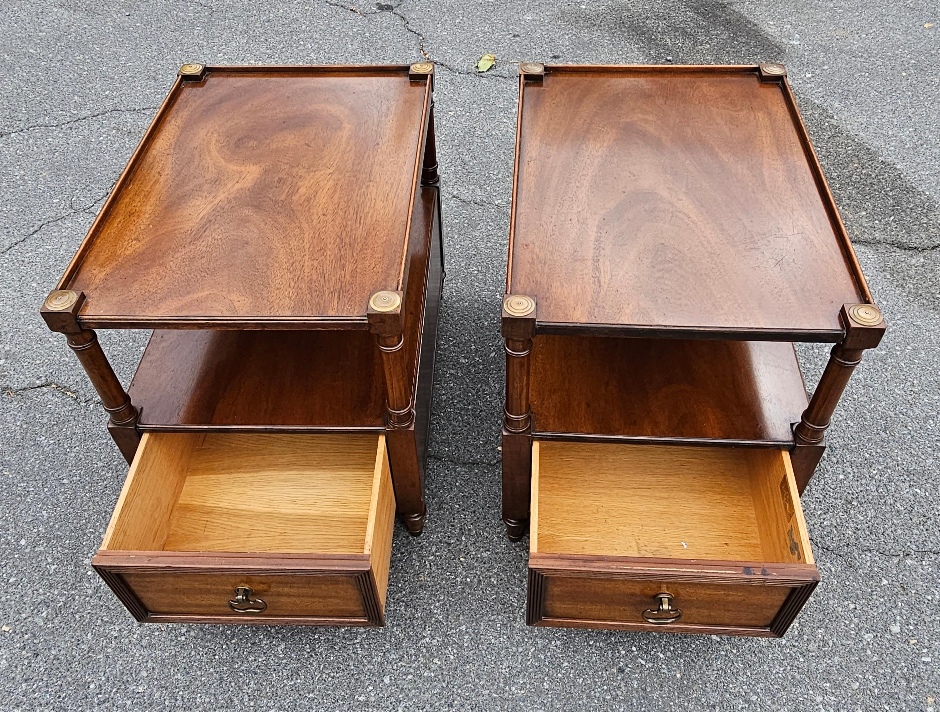 Morganton Tidewater Collection Genuine Mahogany Side Tables, Pair For Sale 10