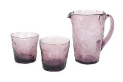 Morgantown Amethyst Crinkle Glassware Set