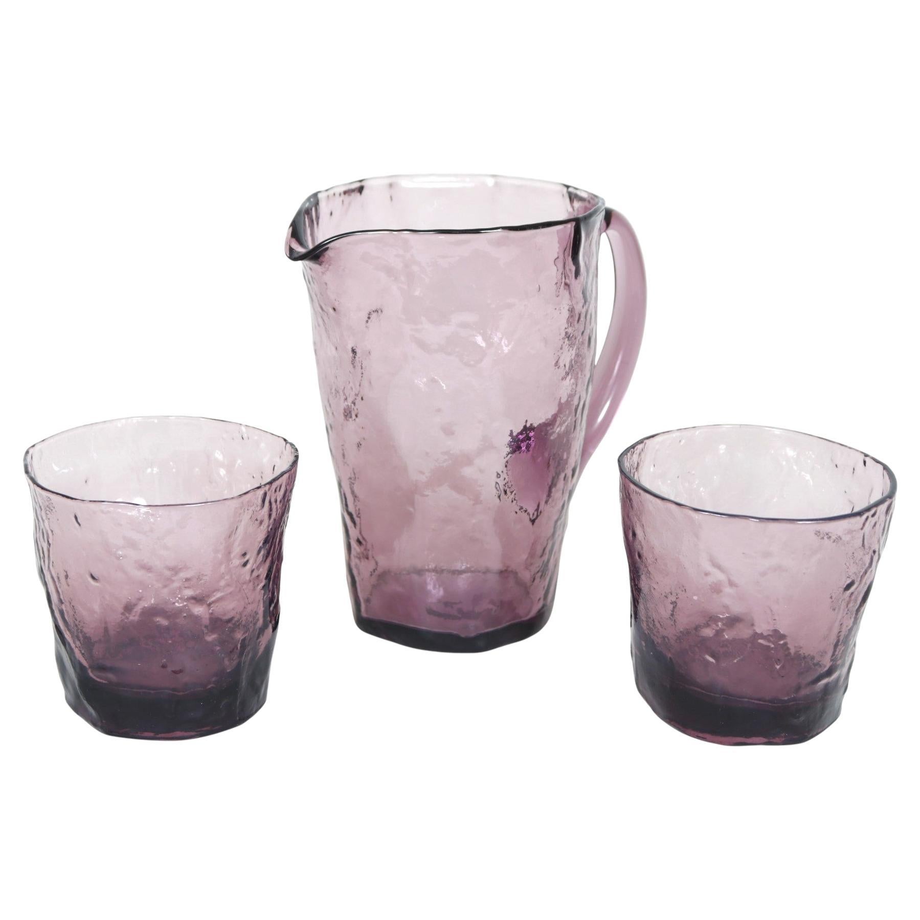 Morgantown Amethyst Crinkle Glassware Set