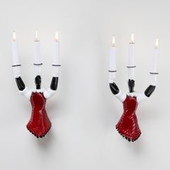 "Mori" de Fulvio Bianconi, pareja de apliques de vidrio soplado, 1948 - 1949, Italia