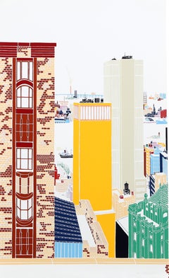 New York Skyline 1, Pop Art Screenprint by Mori Shizume