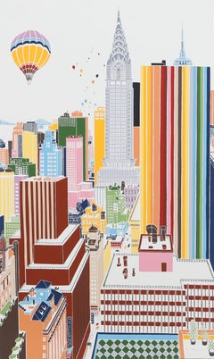 New York Skyline 3, Pop Art Screenprint by Mori Shizume