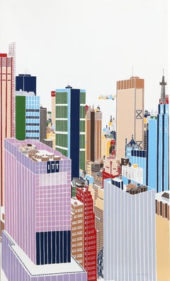 New York Skyline 6, Pop Art Screenprint by Mori Shizume