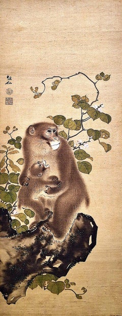 Japanese Maternal Macaque Painting