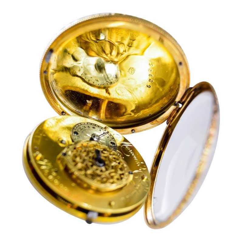 Moricand & Degrange 18Kt. Yellow Gold and Enamel Open Faced Pocket Watch 1840's For Sale 10