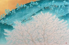 'Fiori di ciliegio al tramonto', xilografia giapponese a colori, Musashino College  dell'arte
