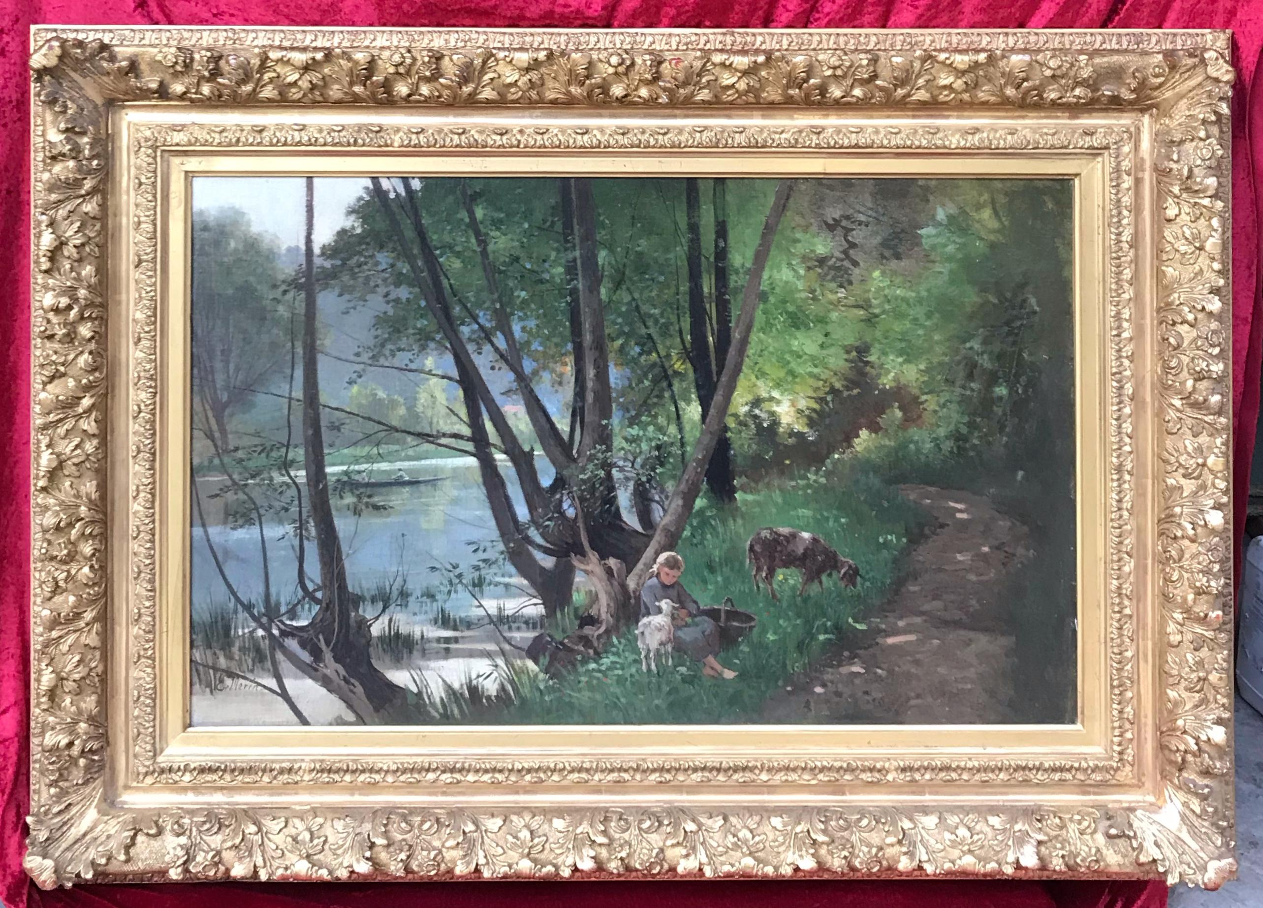 MORIN Charles Camille  Landscape Painting - Original Painting French Barbizon School 19th Century