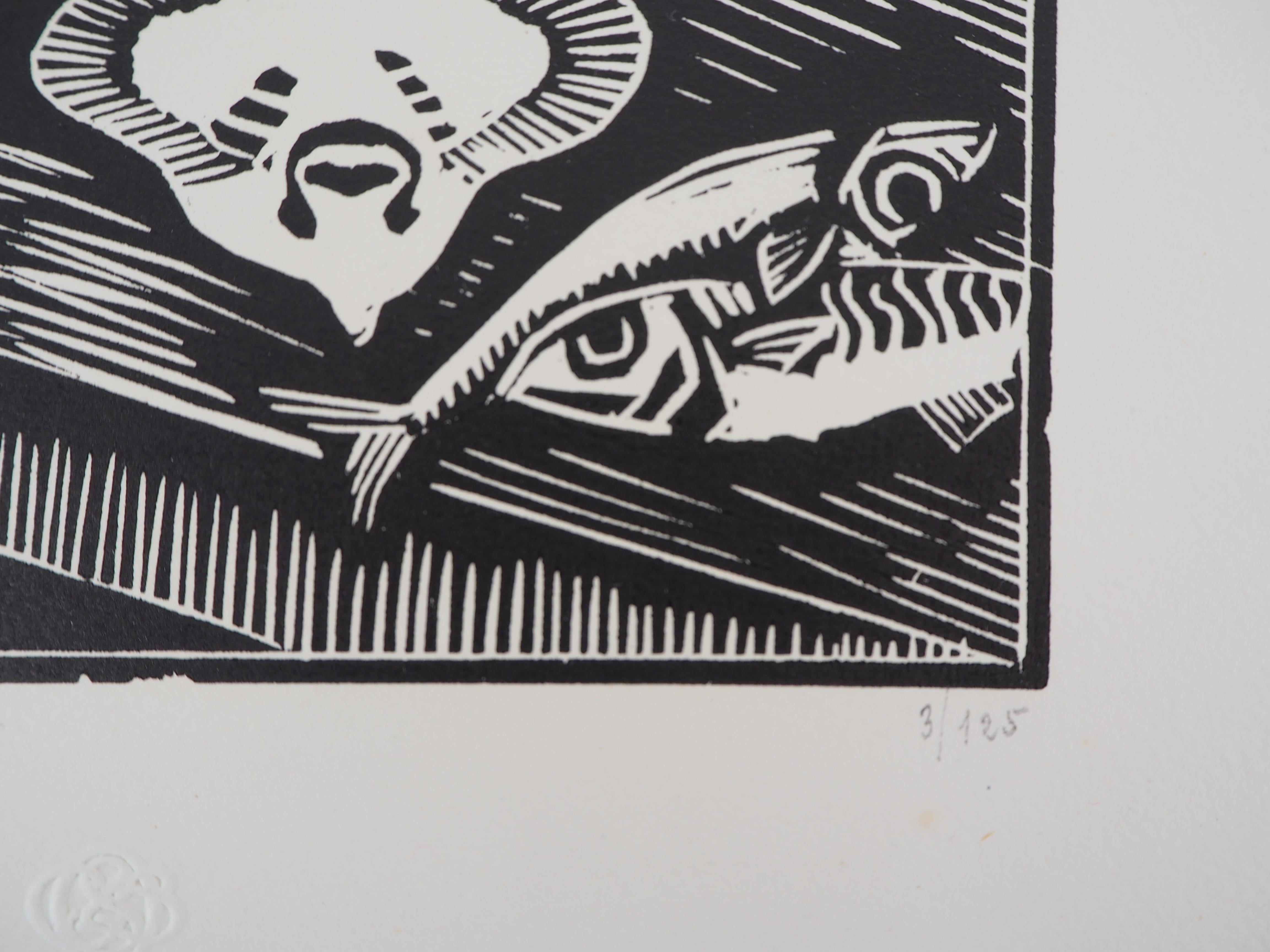 MORIN-JEAN (1877-1940)
Mercado de pescado en Brittain, 1921

Grabado en madera original
Firmado a lápiz
Numerado /125
Sobre vitela 32,5 x 25,5 cm (c. 13 x 10 pulg.)
Lleva el sello ciego del editor 