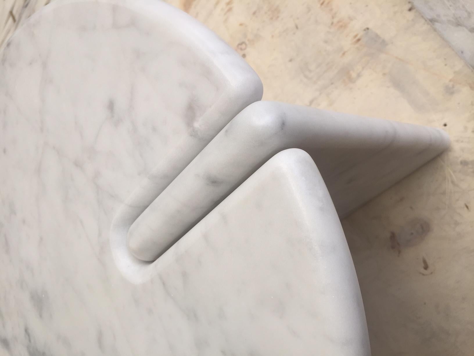 Morini Table in Bianco Carrara Honed designed by INC Architecture & Design In New Condition For Sale In Seattle, WA