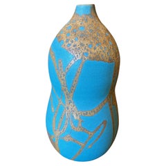 Hiroaki Taimei Morino Firmato Vaso d'arte a doppia zucca in ceramica giapponese Scatola originale