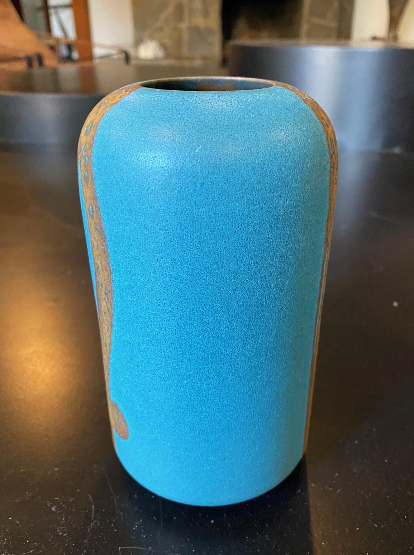 Fired Morino Hiroaki Taimei Signed Japanese Studio Pottery Art Vase With Original Box