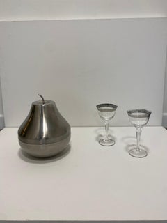 Morinox 18/10 Brushed Stainless Steel Pear Ice Bucket 1970s Drinks Vintage Italy