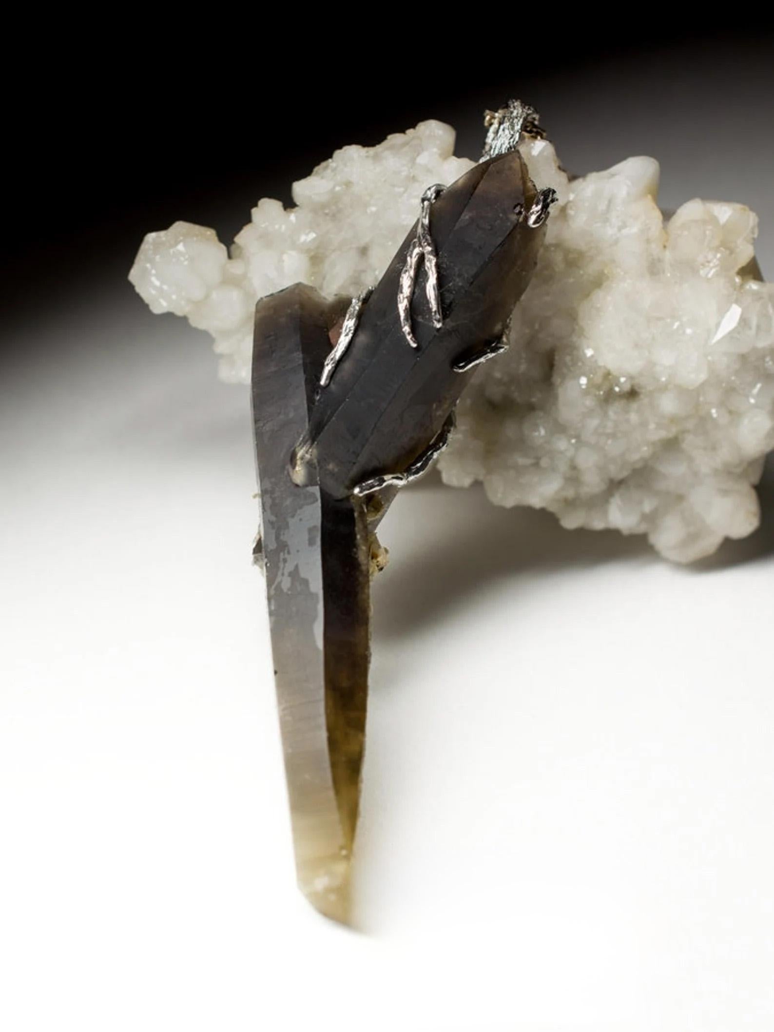 Morion crystal pendant Raw Black Quartz Gemstone Unisex protective amulet For Sale 2