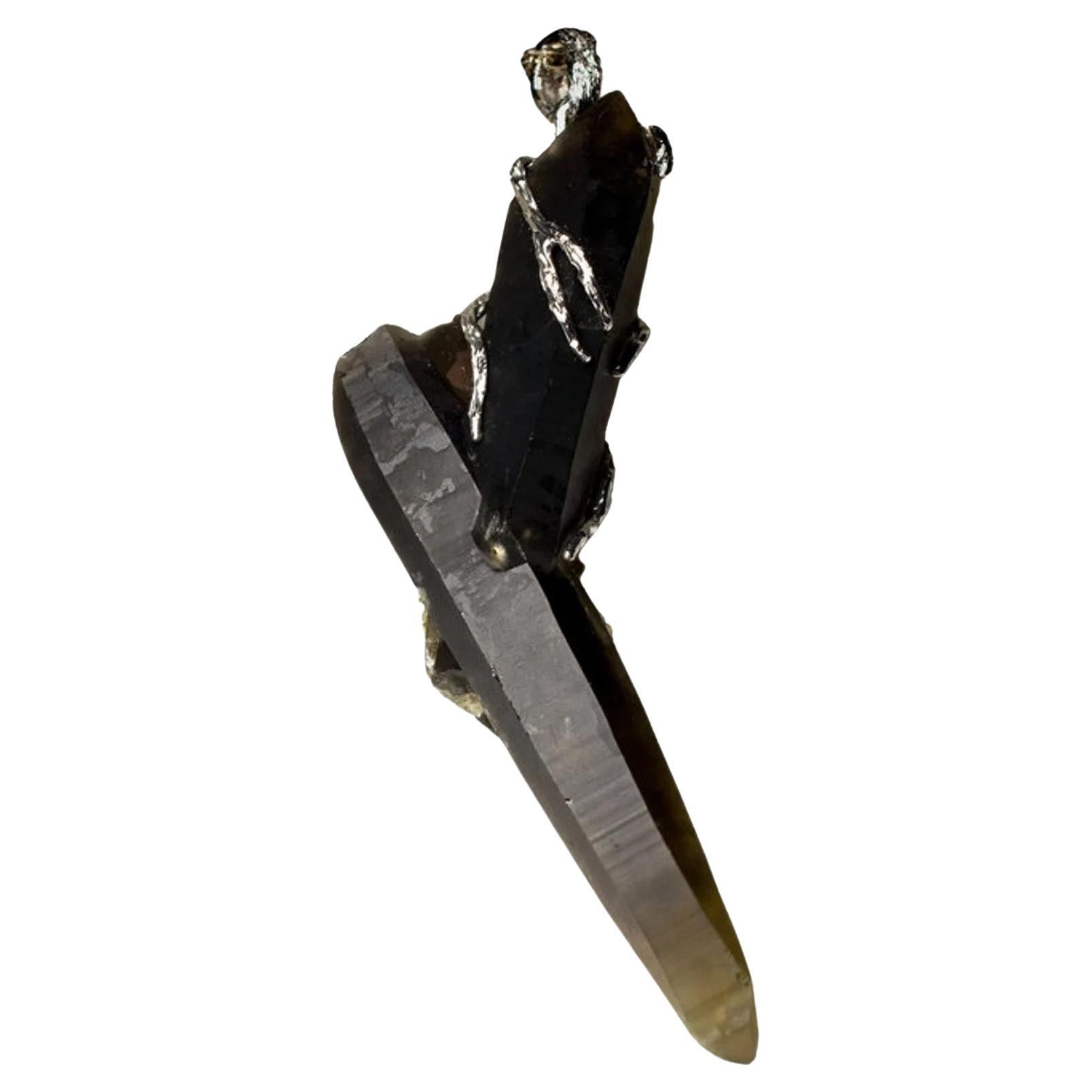 Morion crystal pendant Raw Black Quartz Gemstone Unisex protective amulet For Sale