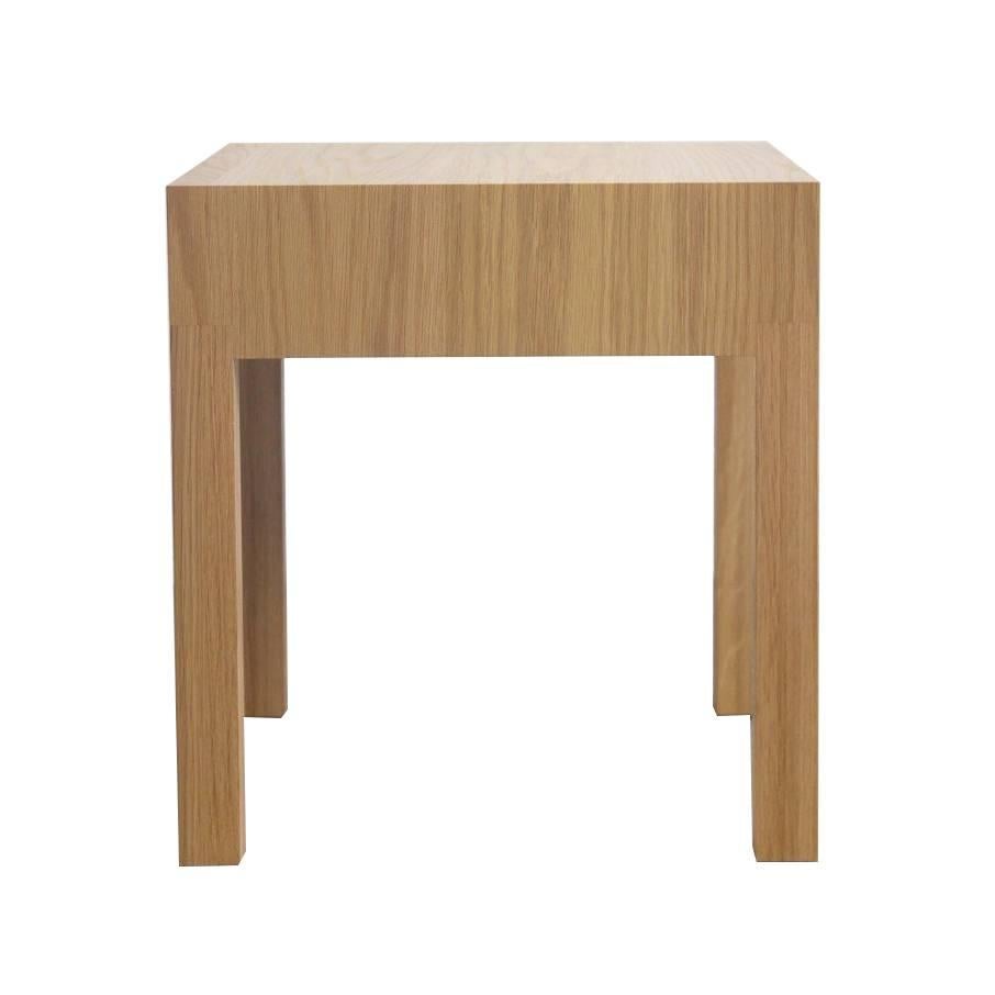 Moris Solid Wood Side Table with Folded Waterfall Apron For Sale