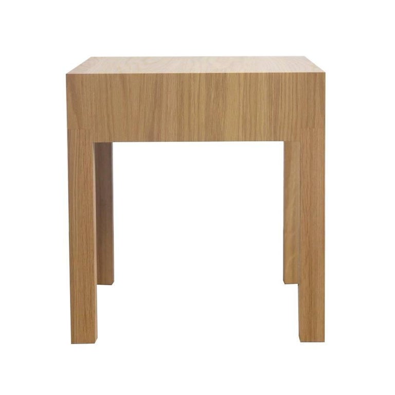 Moris Solid Wood Side Table with Folded Waterfall Apron For Sale at 1stDibs