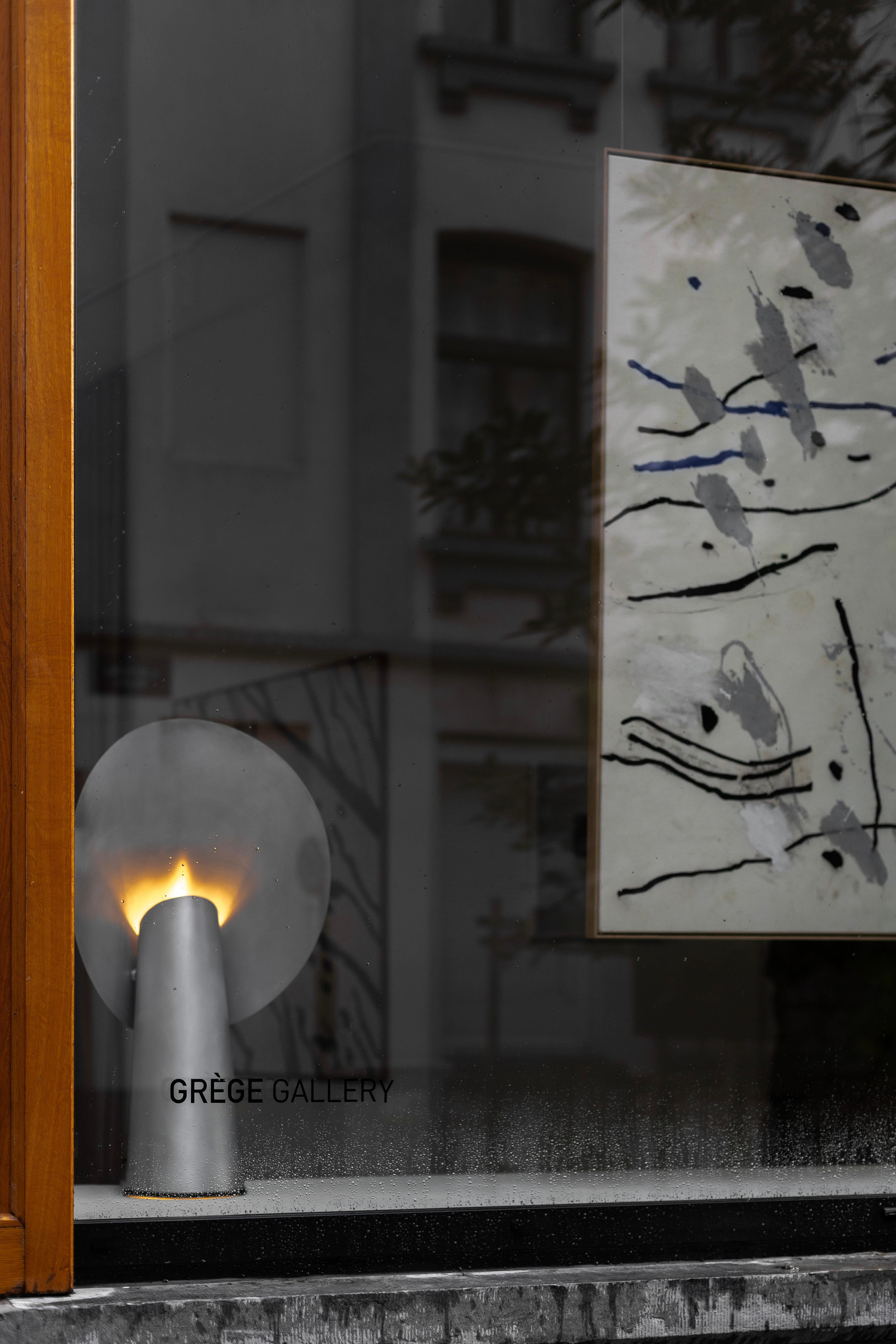Abstract White and Blue Painting with Spontaneous Lines, 2024 - 'Ioh' For Sale 4
