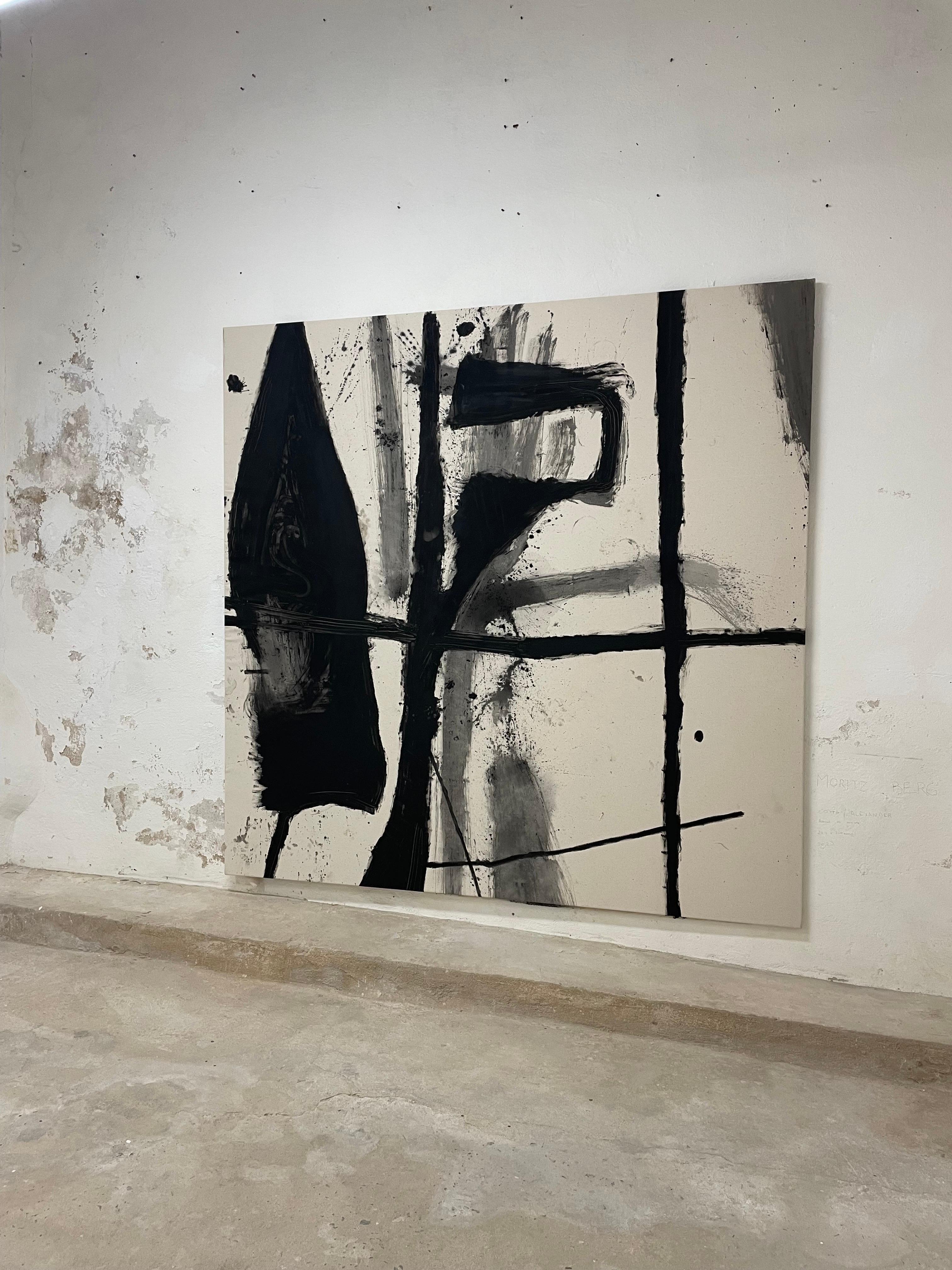 ABSTRACT Painting Black color Contemporary German Artist Moritz Berg 2023 For Sale 6