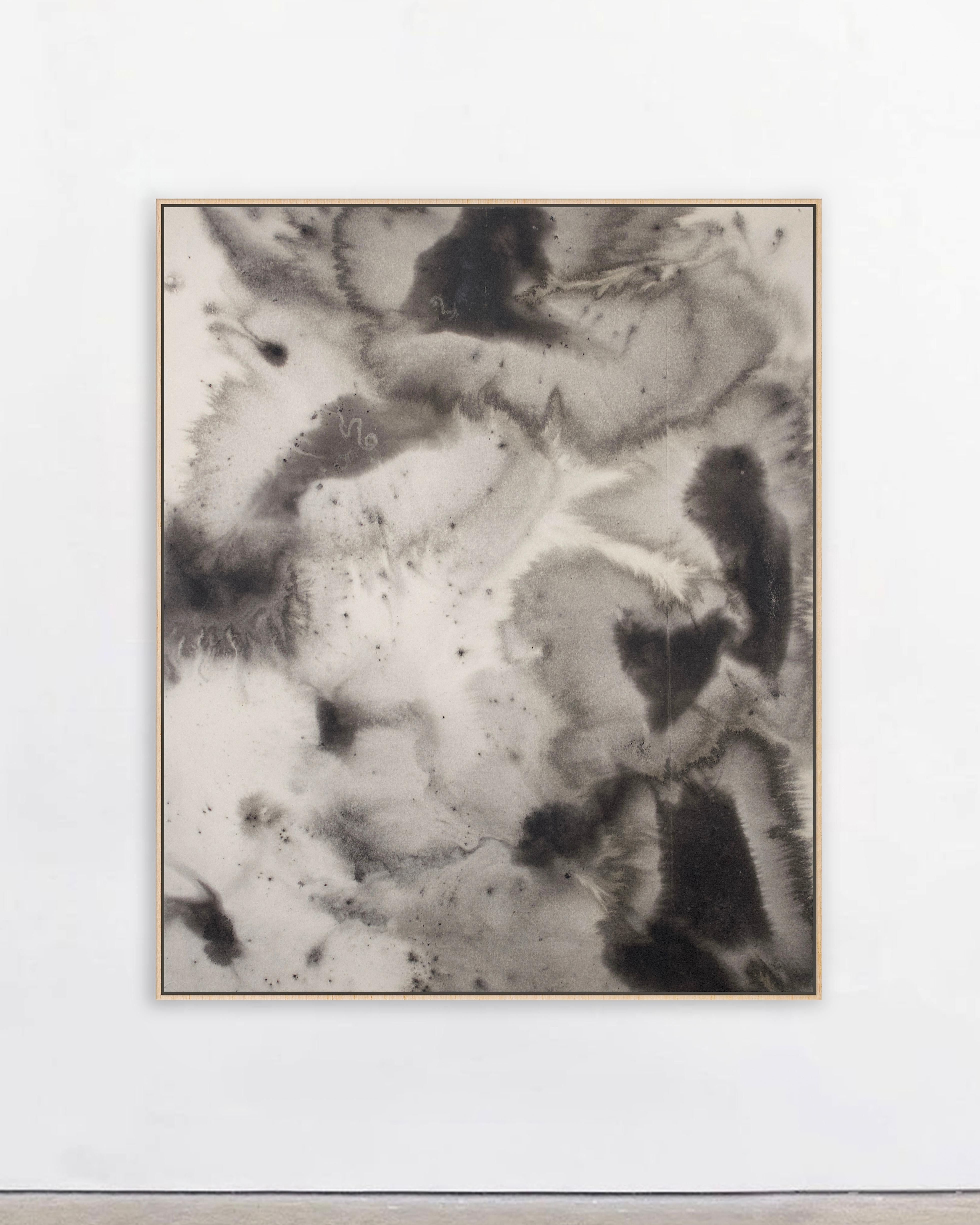 Schwarz-Weiß-Aquarellgemälde auf Leinwand, 2024 – „Orage“ – Painting von Moritz Berg