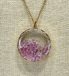 Moritz Glik Collier shaker en or rose 18 carats avec diamants et saphirs blancs lavandes