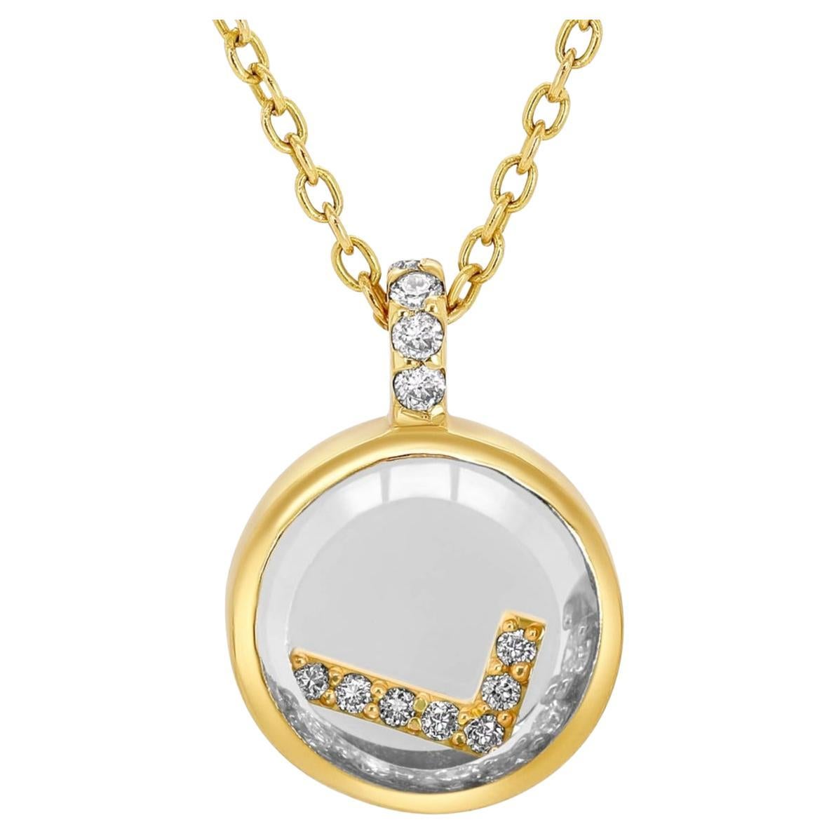Moritz Glik 18k Yellow Gold Diamond Sapphire Shaker Necklace