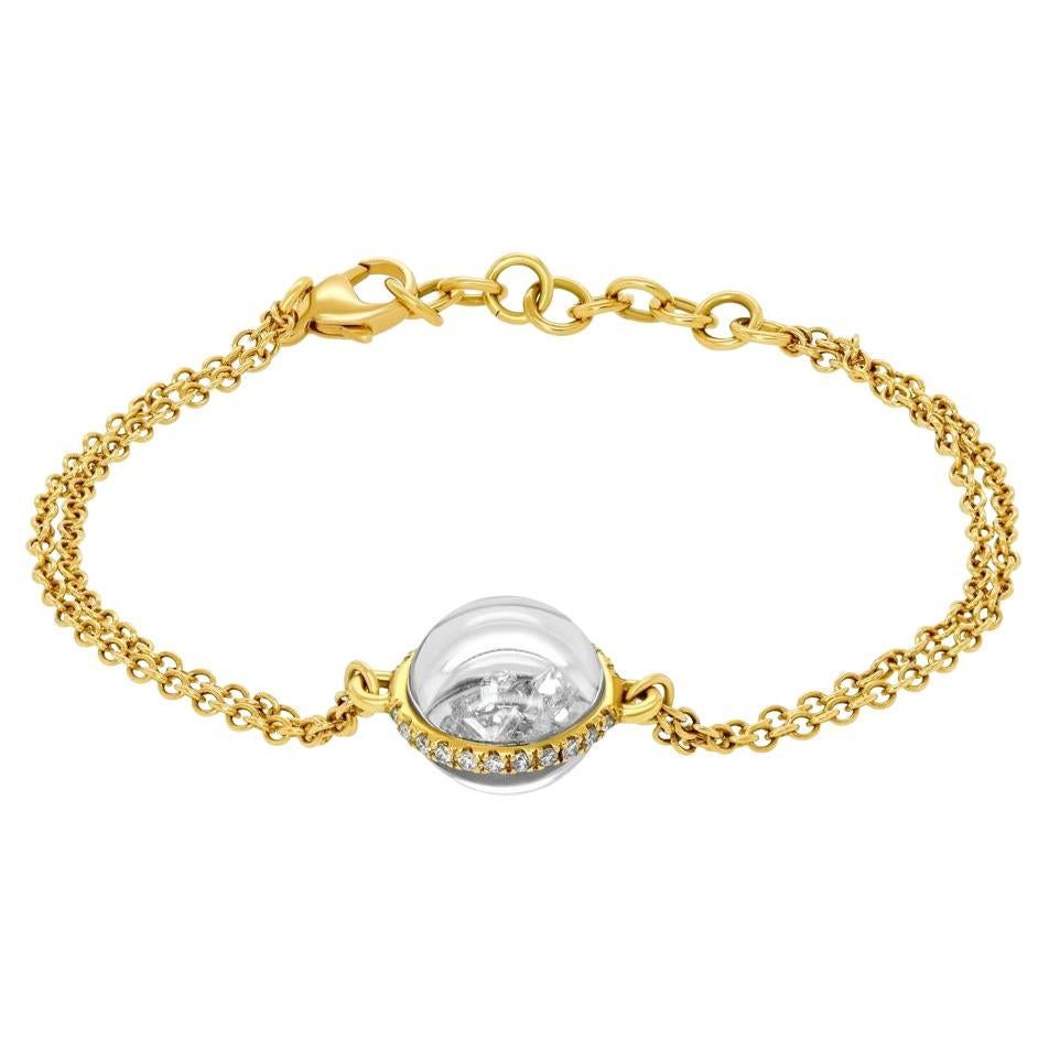 Moritz Glik 18k Yellow Gold Diamond Shaker Bracelet For Sale