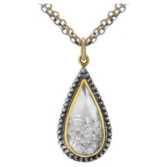 Moritz Glik 18k Yellow Gold Diamond White Sapphire Shaker Necklace