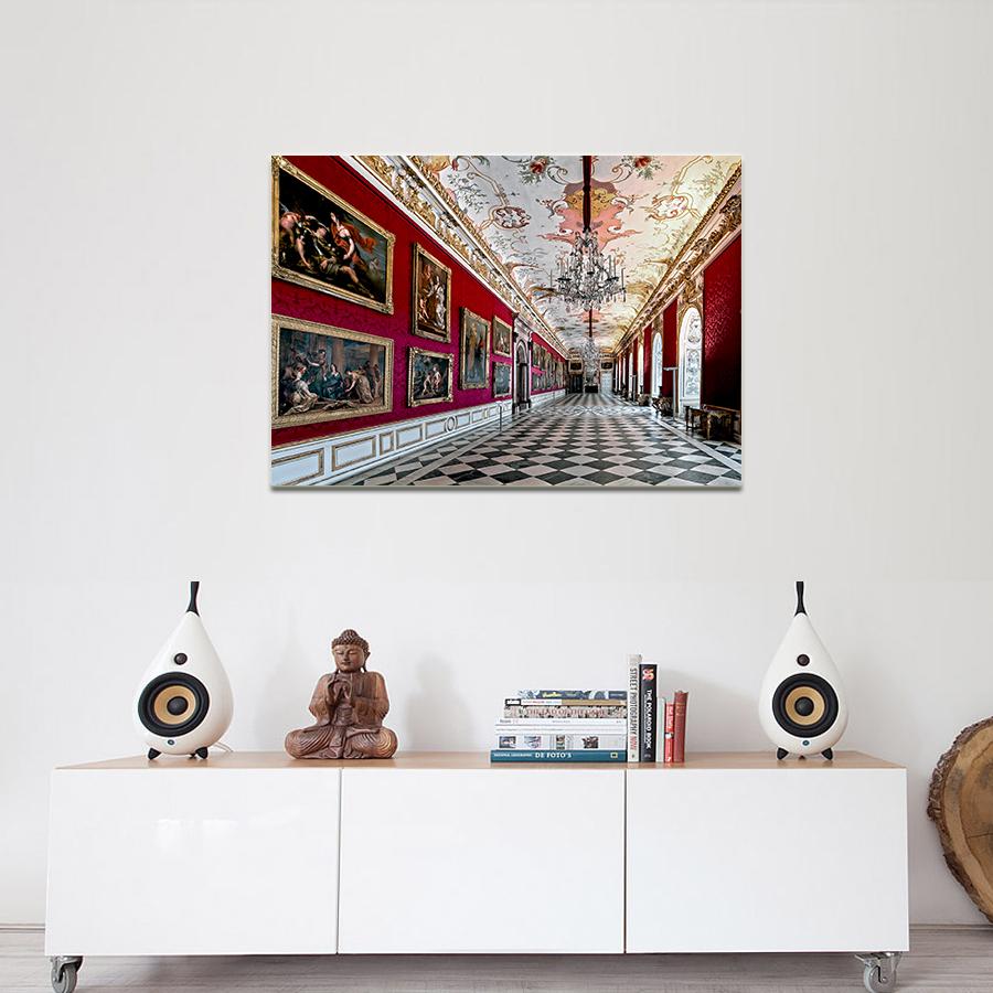 Royal Red by Moritz Hormel contemporary photography of a palace interior For Sale 1