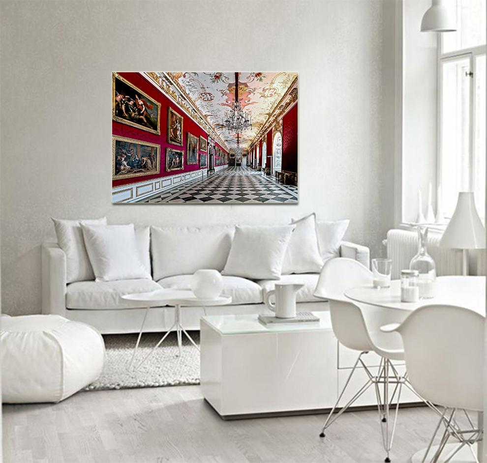 Royal Red by Moritz Hormel contemporary photography of a palace interior For Sale 3