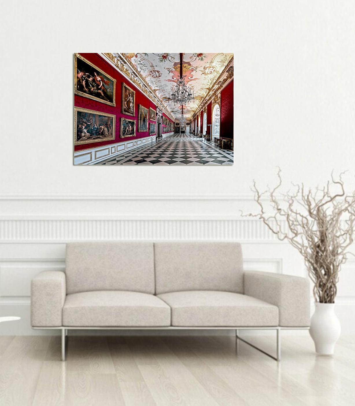 Royal Red by Moritz Hormel contemporary photography of a palace interior For Sale 5