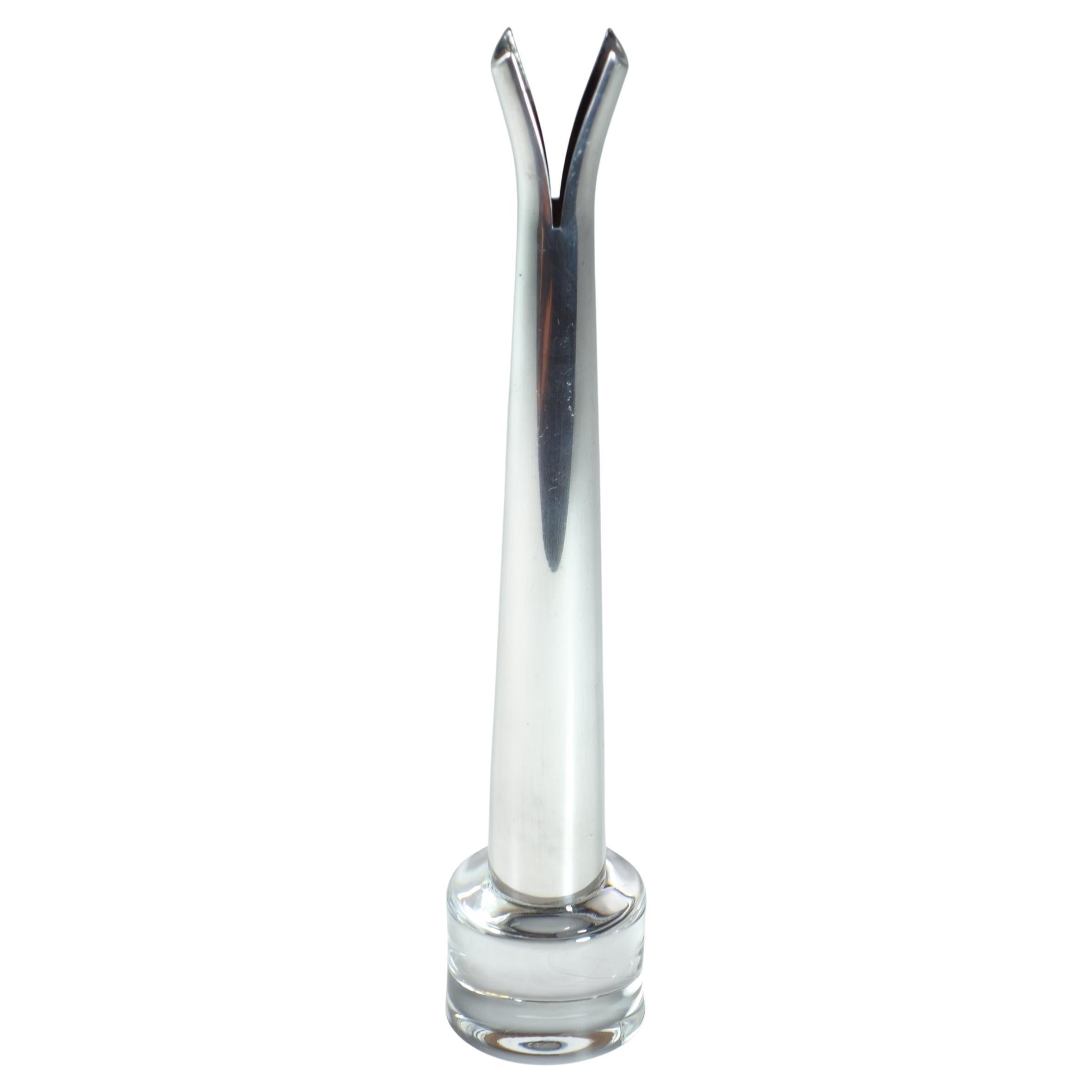 Moritz Lino Sabattini Silver Plated Murano Glass Italian Design Vase