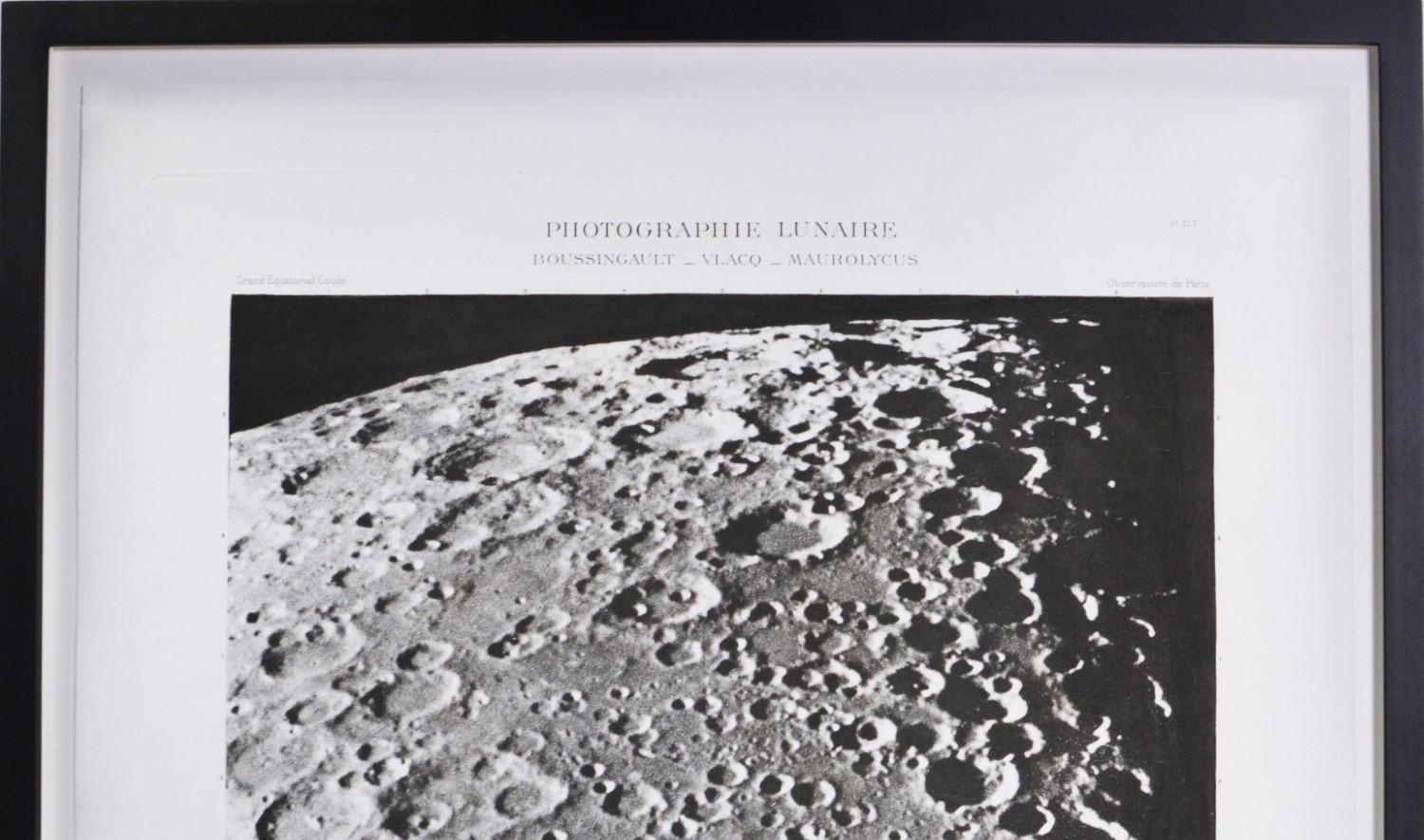 BOUSSINGAULT _ VLACQ _ MAUROLYC - Héliogravure of the Moon Surface. - Photograph by Moritz Loewy; Pierre-Henry Puiseux