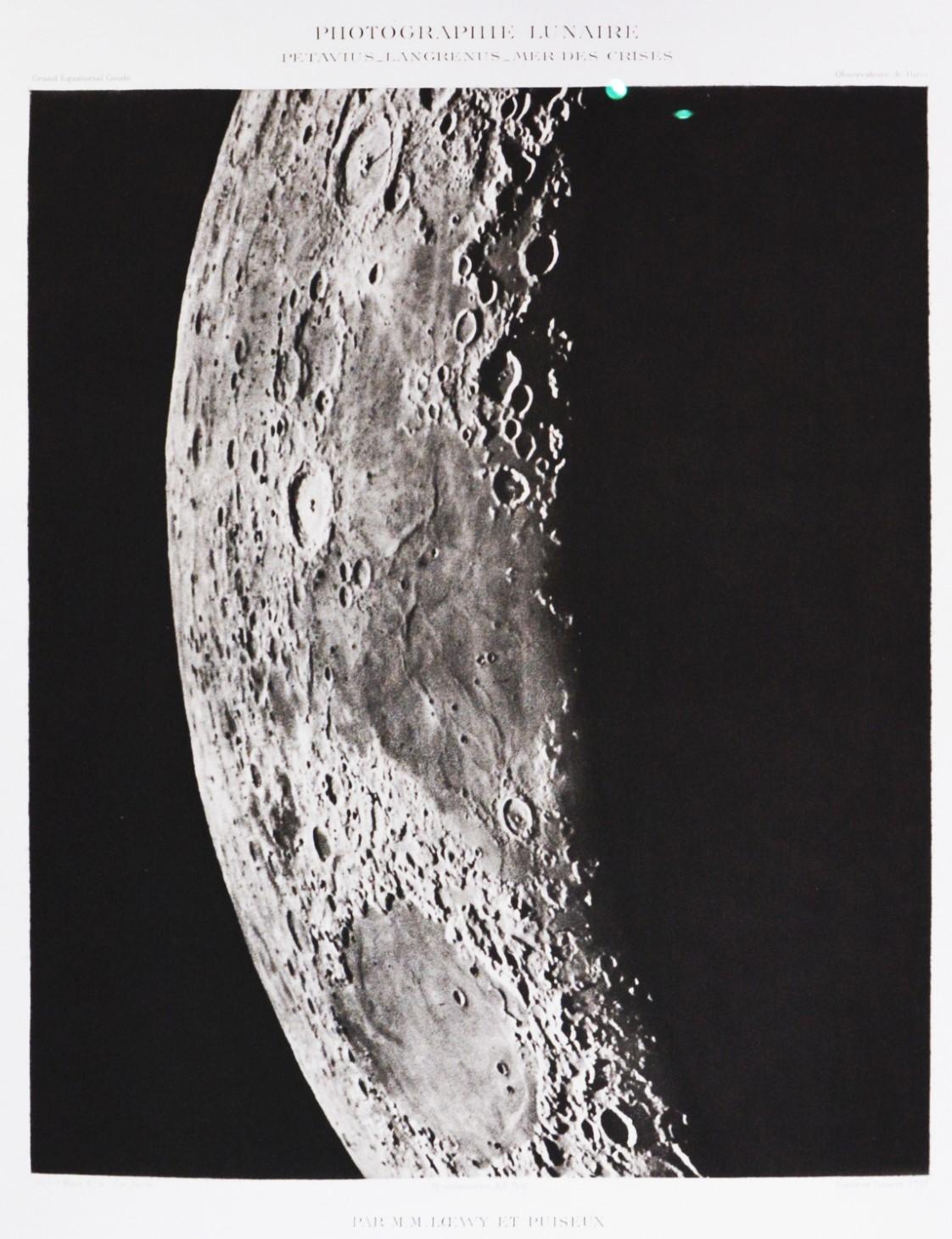 PETAVIUS_LANGRENUS_MER DES CRIS - Héliogravure of the Moon's Surface - Photograph by Moritz Loewy; Pierre-Henry Puiseux